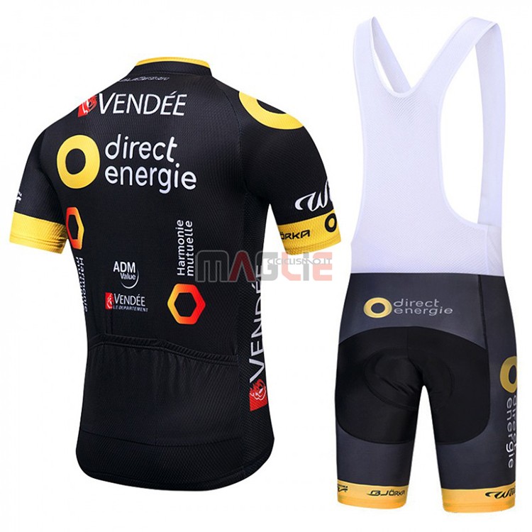 Maglia Direct Energie Manica Corta 2018 Nero e Giallo